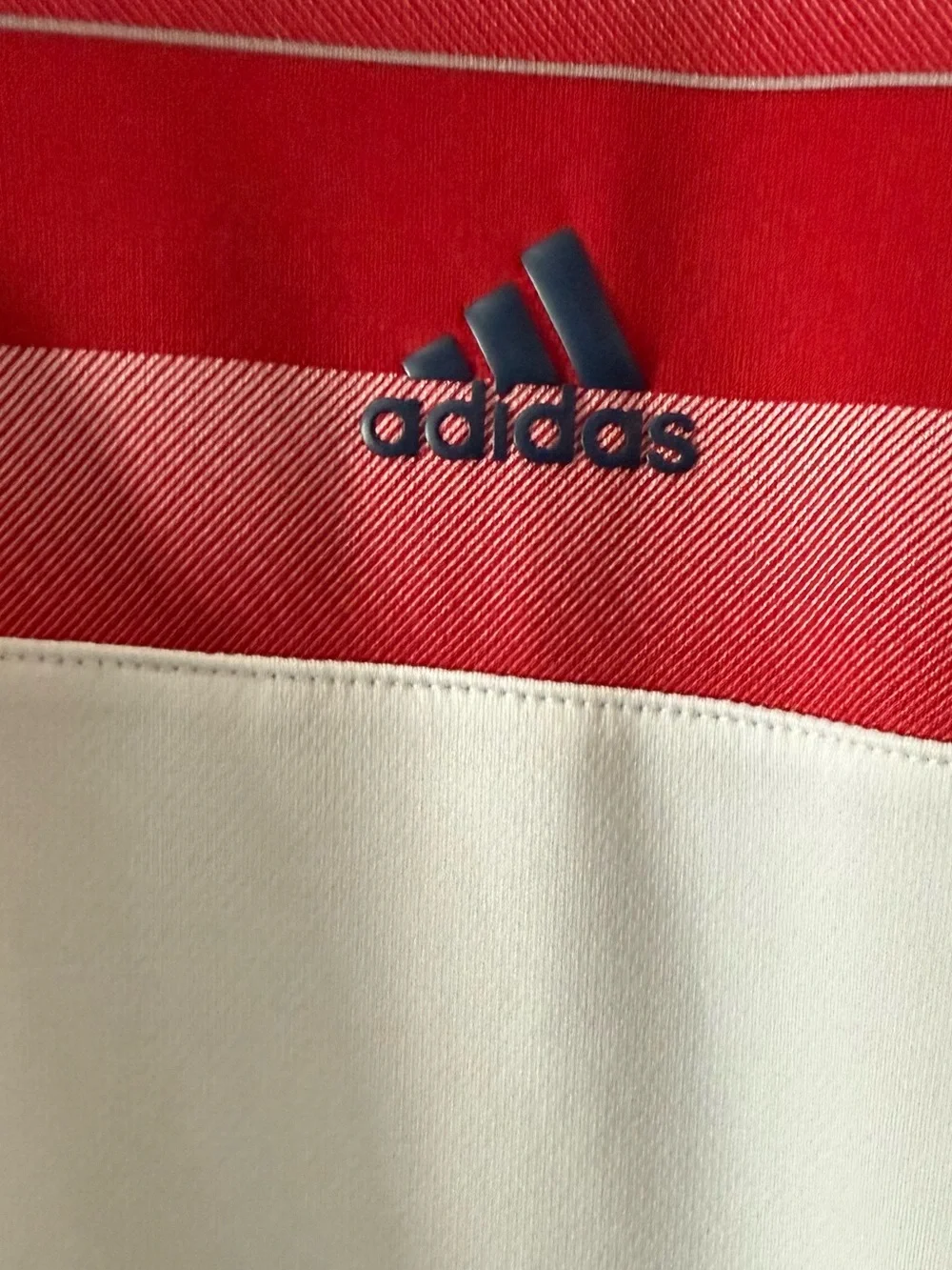 Adidas Polo Short Sleeve Shirt Red Blue Color-block Performance Golf T, Size M.
